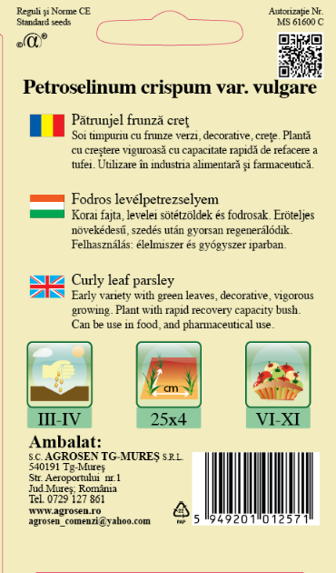 Pătrunjel frunză creţ