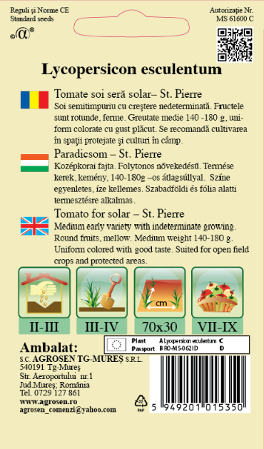 Tomate soi seră-solar - Saint Pierre