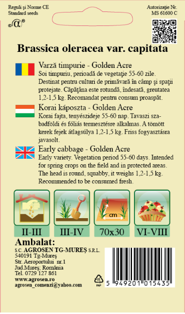 Varză timpurie - Golden Acre