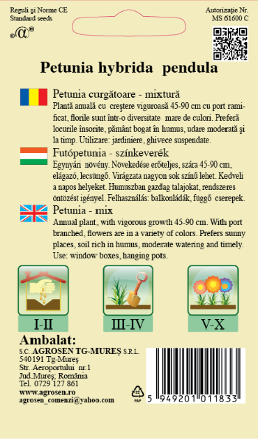 Petunia curgătoare mix