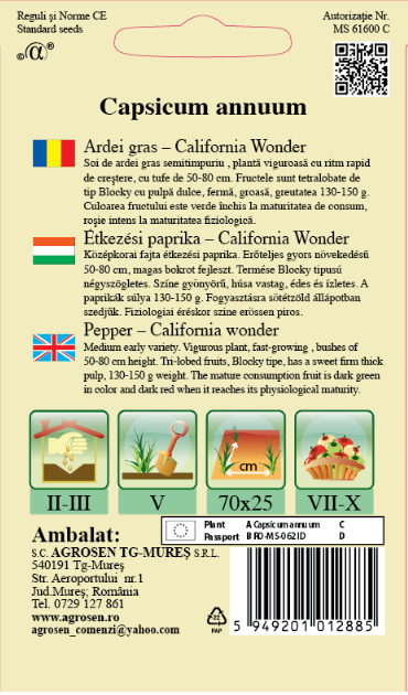 Ardei gras - California Wonder
