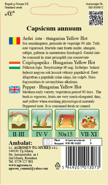 Ardei iute - Hungarian Yellow Wax