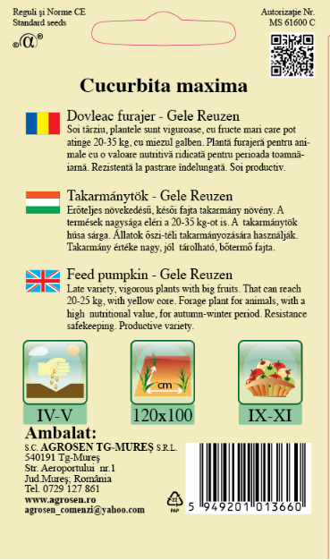 Dovleac furajer - Gele Reuzen