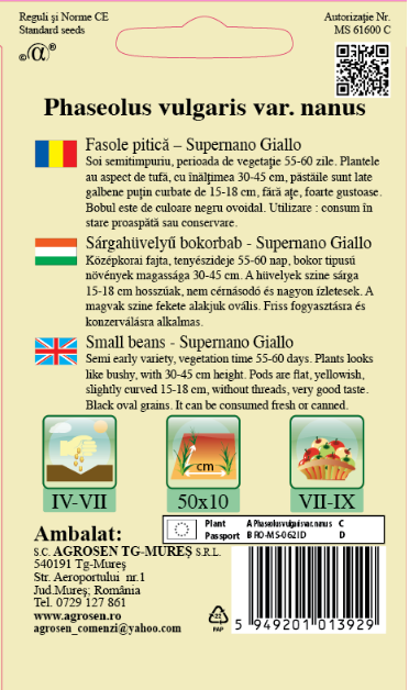 Fasole pitică - Supernano Giallo