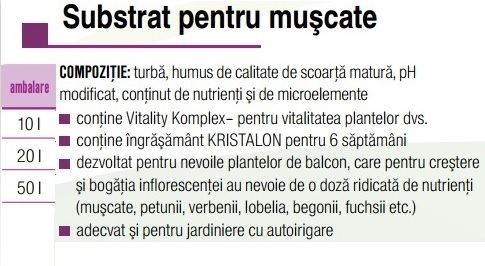 Substrat mușcate flori balcon - AGROCS