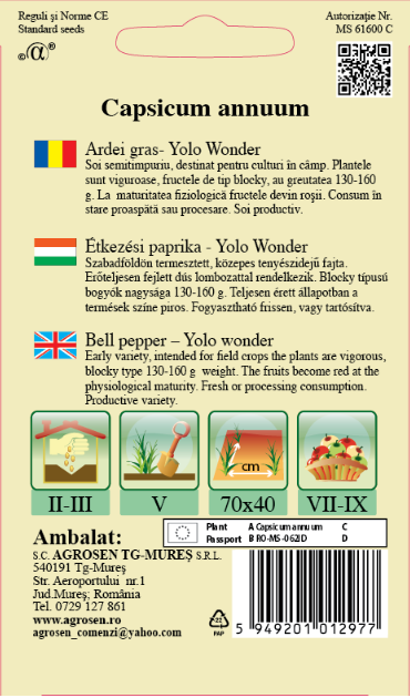 Ardei gras - Yolo Wonder