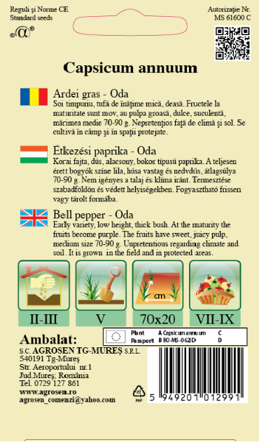 Ardei gras mov - Oda