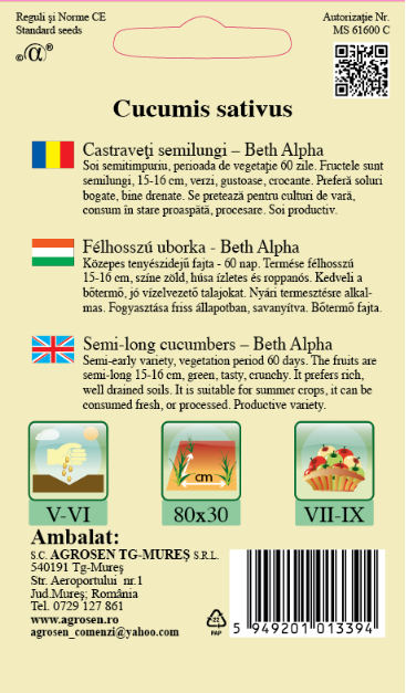 Castraveţi semilungi - Beth Alpha