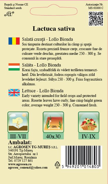 Salată creață - Lollo Bionda