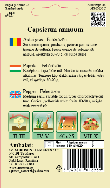 Ardei gras - Fehérözön