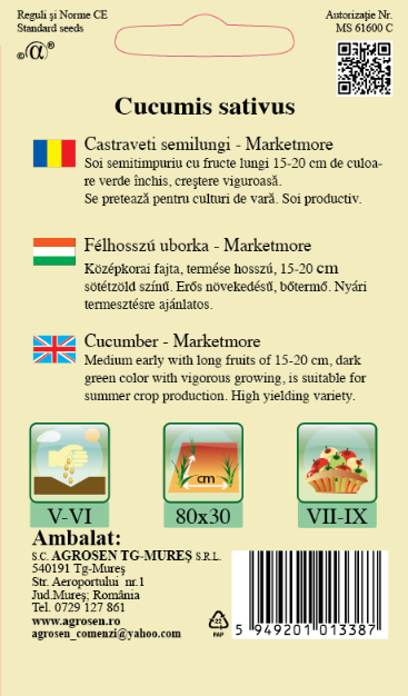 Castraveţi semilungi - Marketmore