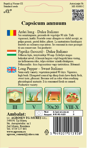 Ardei lung- Dulce Italiano