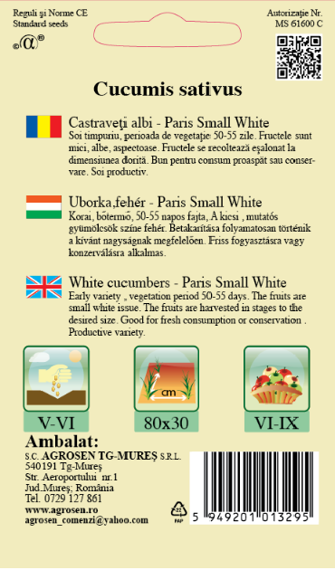 Castraveţi albi - Paris Small White