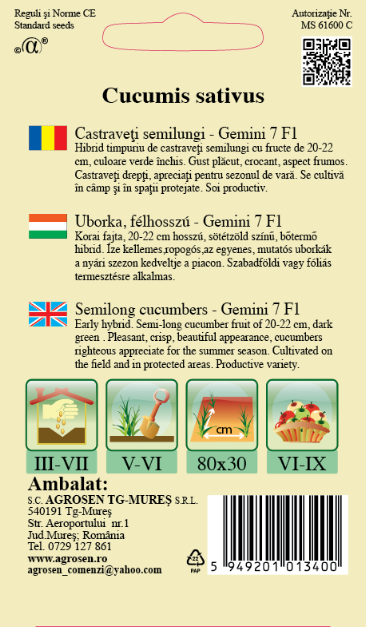 Castraveţi semilungi - Gemini F1