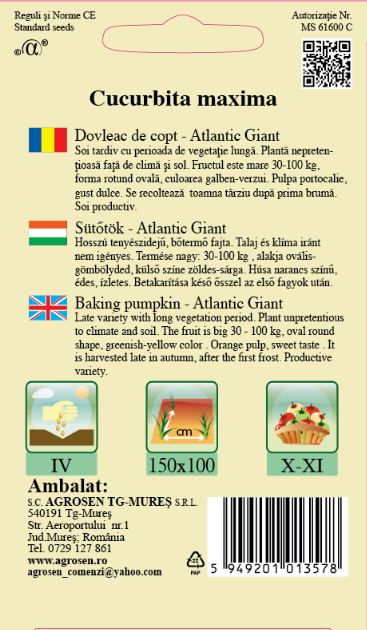 Dovleac de copt-Atlantic Giant