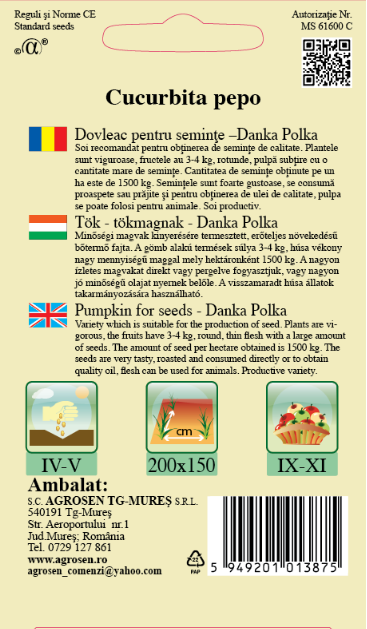 Dovleac pentru seminţe -Danka Polka