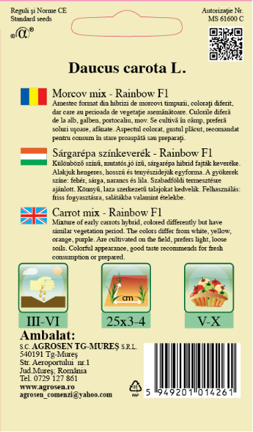 Morcov mix - Rainbow F1