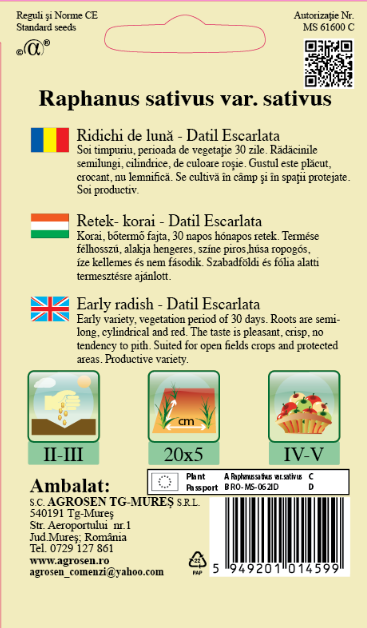 Ridichi de lună-Datil Escarlata