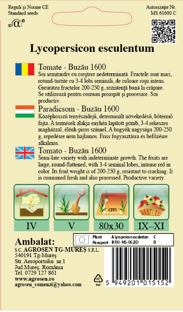 Tomate -Buzău 1600