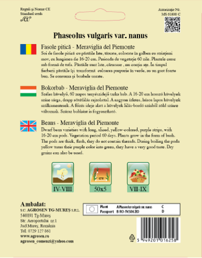 Fasole pitică-Meraviglia del Piemonte