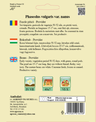 Fasole pitică-Provider