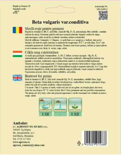 Sfeclă roşie pentru germeni