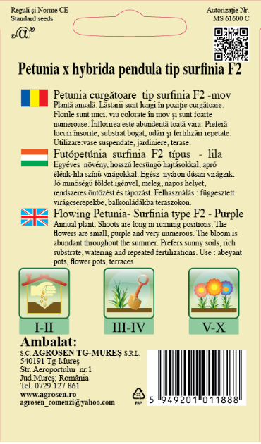 Petunia curgătoare surfinia rubina F2
