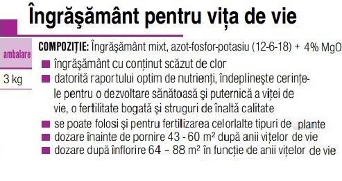 Ing.mineral viţă de vie- AGROCS