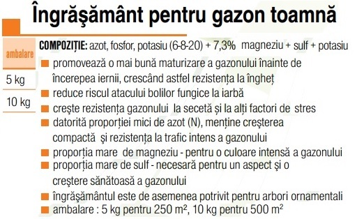 Ing.mineral gazon toamnă -  AGROCS