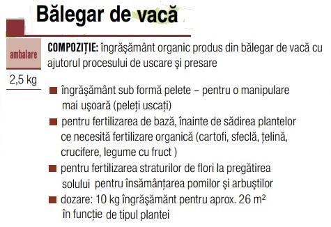 Îng.organic - Bălegar de vacă - AGROCS