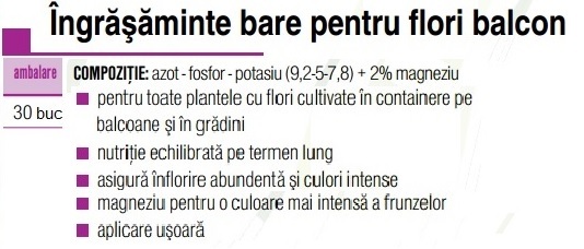 Ing.bastonase flori balcon - AGROCS