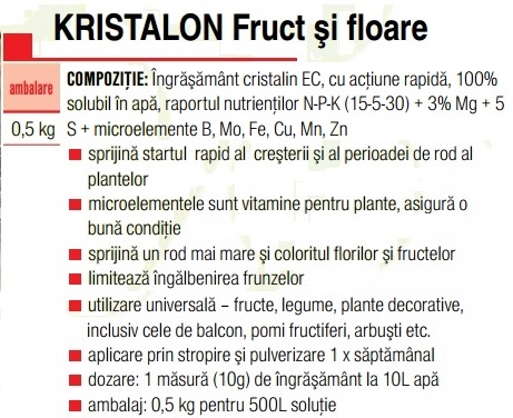 Îng.Kristalon fructe şi flori