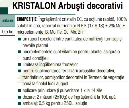 Îng.Kristalon arbuşti decorativi
