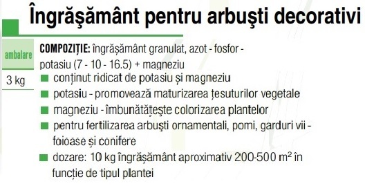 îngrășământ mineral arbuști decorativi