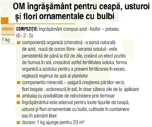 Ing.organo-mineral ceapă,usturoi/flori cu bulbi - AGROCS