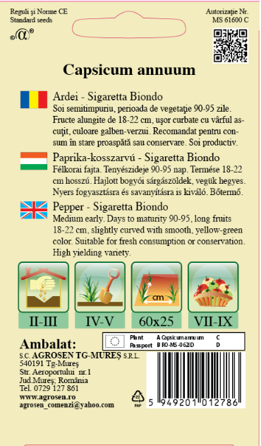 Ardei bulgăresc - Sigaretta Biondo