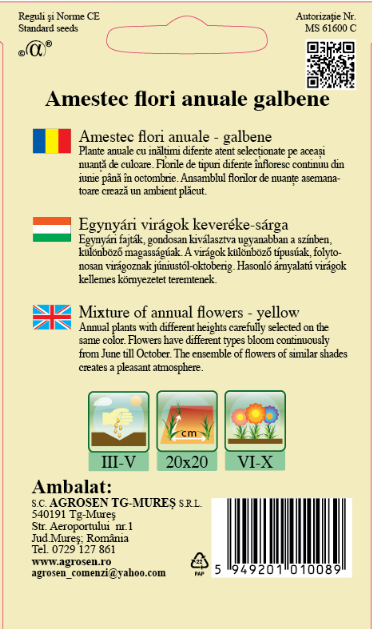 Amestec de Flori Anuale Galbene