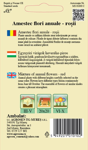 Amestec de Flori Anuale Roșii